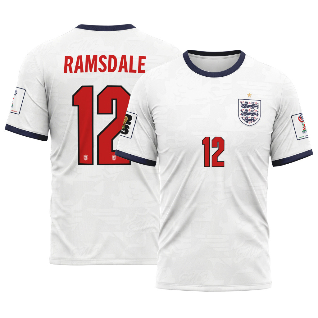 Ramsdale 12 Home AOP T-Shirt 2026 World Cup England Ramsdale 12 Home AOP T-Shirt 2026 World Cup England