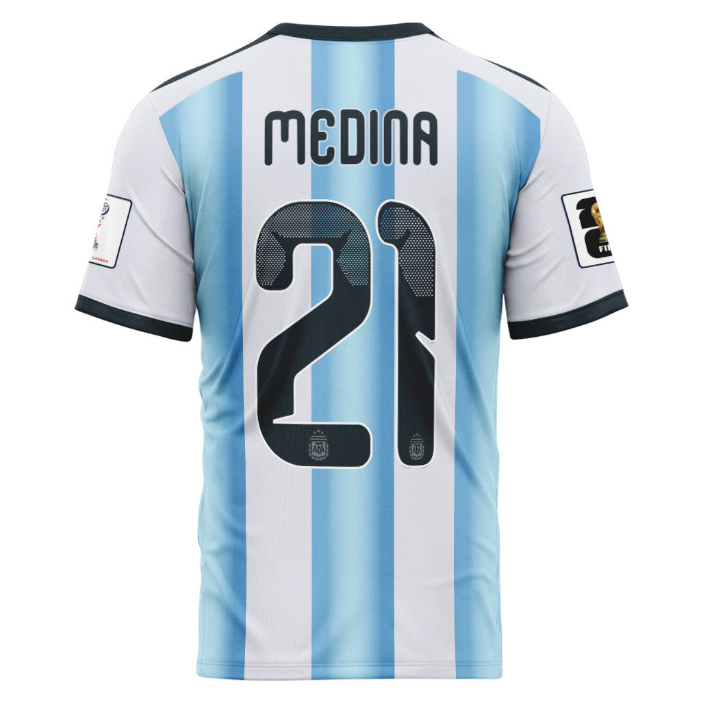 Medina 21 AOP T-Shirt 2026 World Cup Argentina Home Medina 21 AOP T-Shirt 2026 World Cup Argentina Home