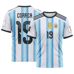Correa 19  AOP T-Shirt 2026 World Cup Argentina Home