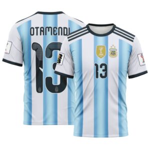 Otamendi 13  AOP T-Shirt 2026 World Cup Argentina Home