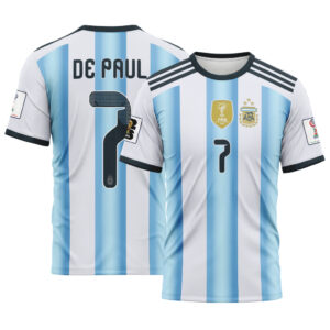 De Paul 7  AOP T-Shirt 2026 World Cup Argentina Home
