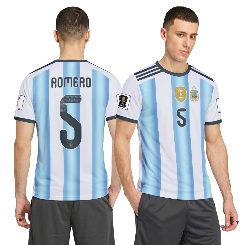 Romero 5 AOP T-Shirt 2026 World Cup Argentina Home Romero 5 AOP T-Shirt 2026 World Cup Argentina Home