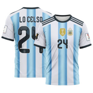Lo Celso 24  AOP T-Shirt 2026 World Cup Argentina Home