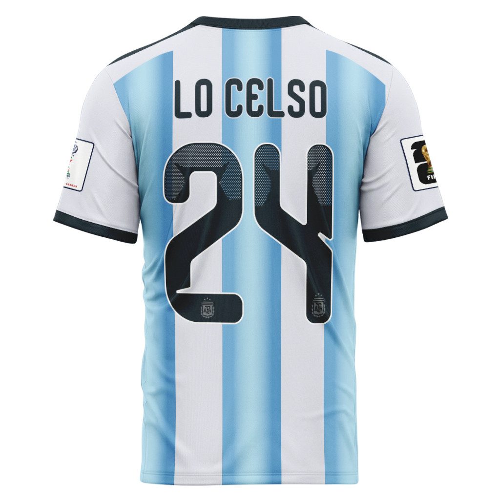 Lo Celso 24 AOP T-Shirt 2026 World Cup Argentina Home Lo Celso 24 AOP T-Shirt 2026 World Cup Argentina Home