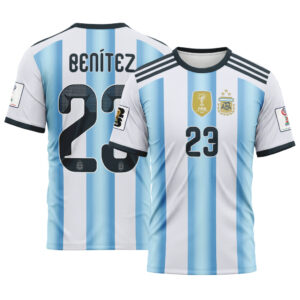 Benitez 23  AOP T-Shirt 2026 World Cup Argentina Home