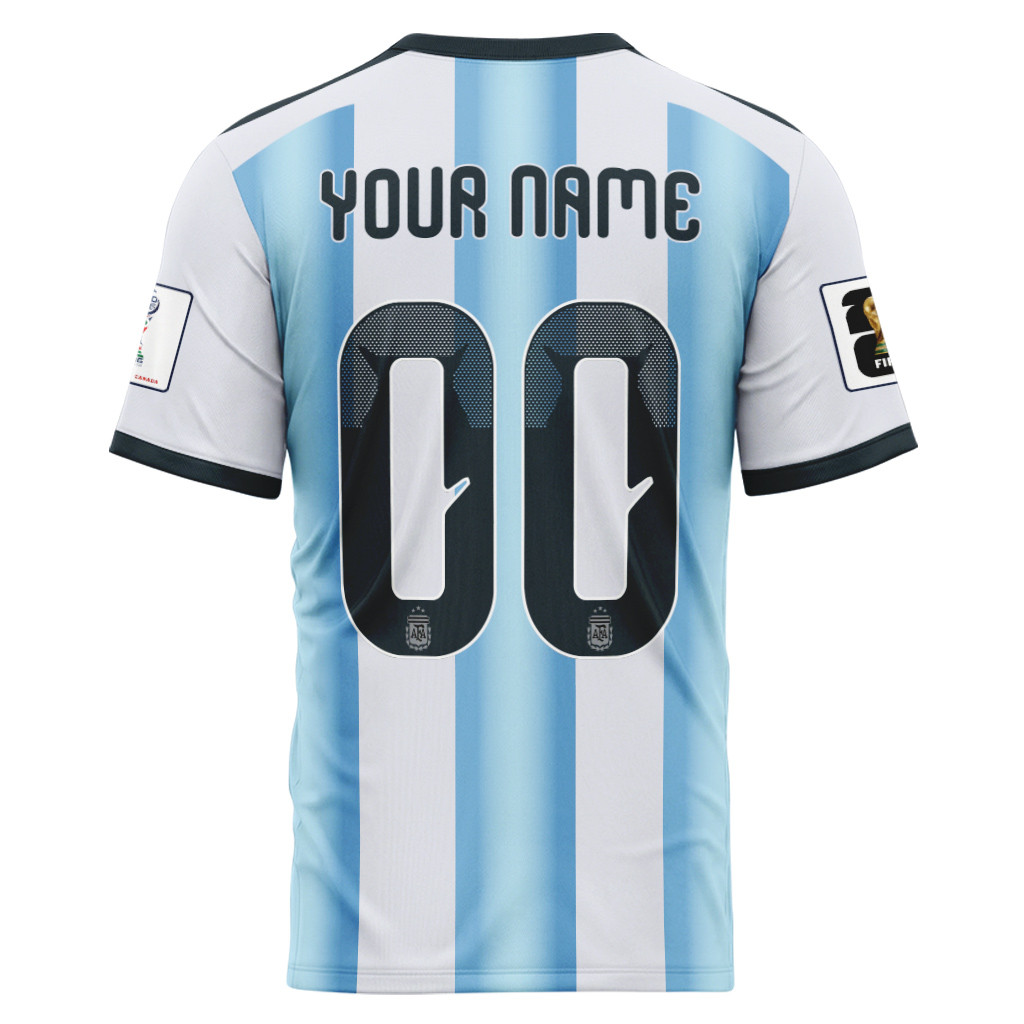 Argentina 2026 World Cup Home Personalized AOP T-Shirt Argentina 2026 World Cup Home Personalized AOP T-Shirt