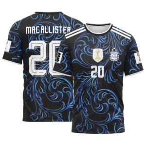 Mac Allister 20 2026 World Cup Argentina Away AOP T-Shirt