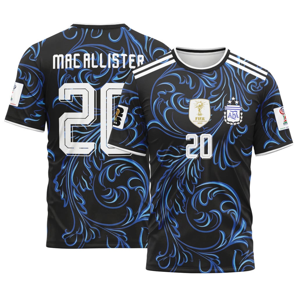 Mac Allister 20 2026 World Cup Argentina Away AOP T-Shirt Mac Allister 20 2026 World Cup Argentina Away AOP T-Shirt