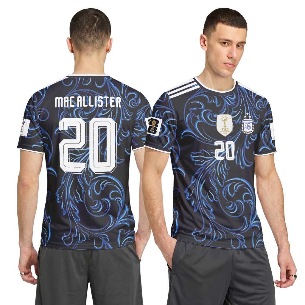 Mac Allister 20 2026 World Cup Argentina Away AOP T-Shirt Mac Allister 20 2026 World Cup Argentina Away AOP T-Shirt