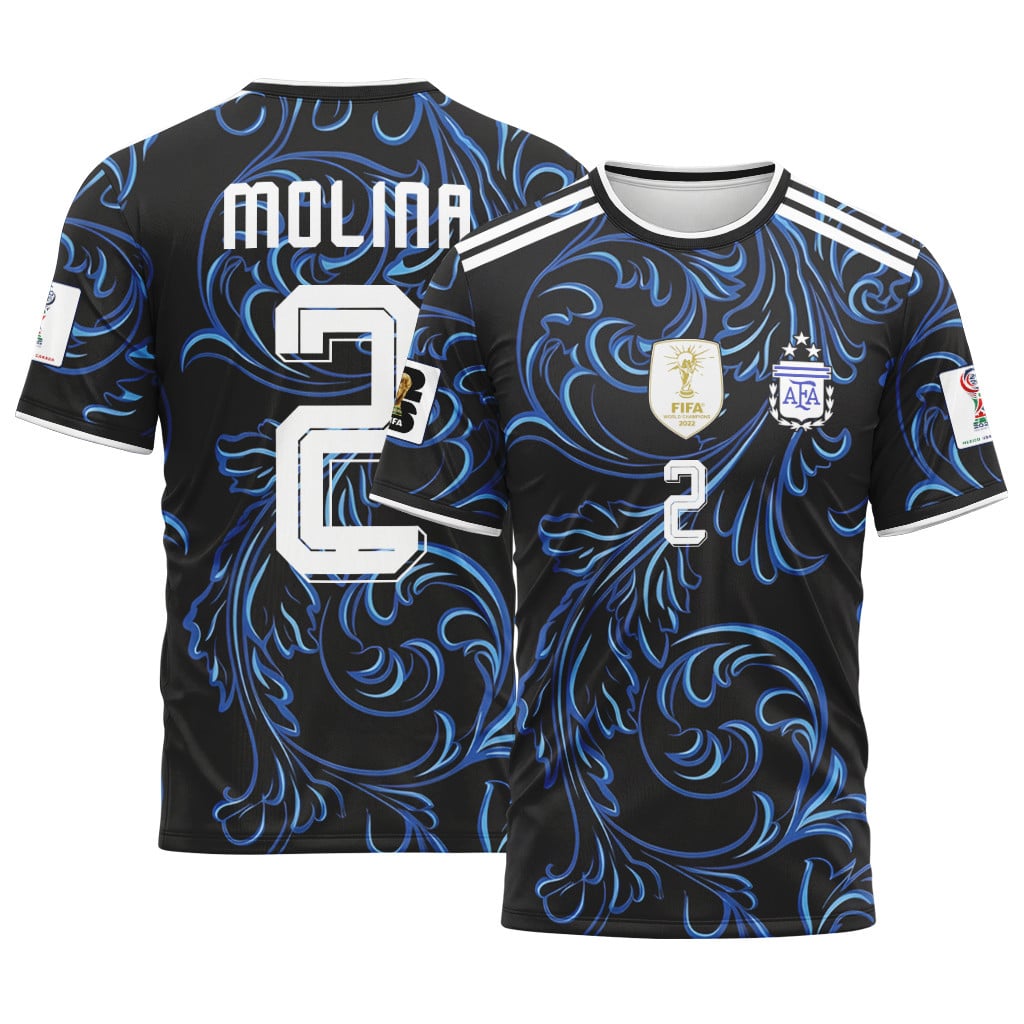 Molina 2 2026 World Cup Argentina Away AOP T-Shirt Molina 2 2026 World Cup Argentina Away AOP T-Shirt