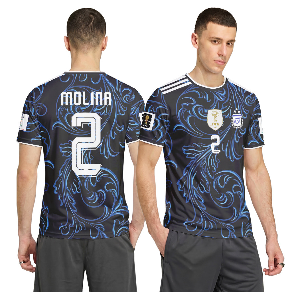 Molina 2 2026 World Cup Argentina Away AOP T-Shirt Molina 2 2026 World Cup Argentina Away AOP T-Shirt