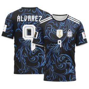 Alvarez 9 2026 World Cup Argentina Away AOP T-Shirt