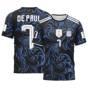 De Paul 7 2026 World Cup Argentina Away AOP T-Shirt