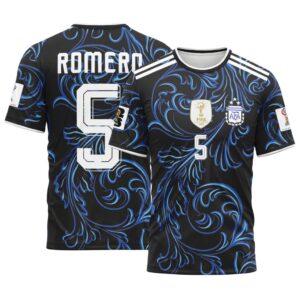 Romero 5 2026 World Cup Argentina Away AOP T-Shirt