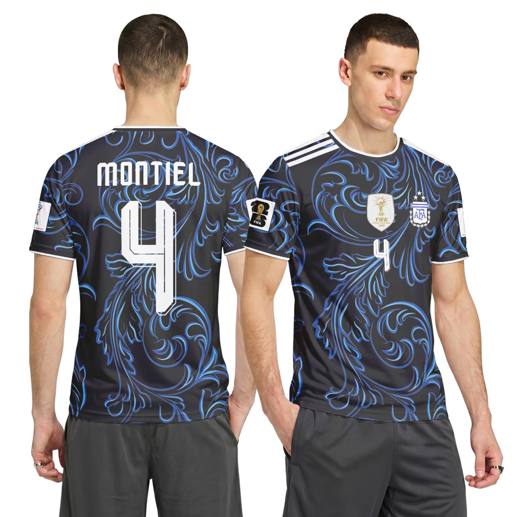 Montiel 4 2026 World Cup Argentina Away AOP T-Shirt Montiel 4 2026 World Cup Argentina Away AOP T-Shirt