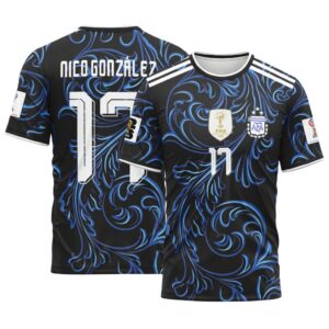 Nico Gonzalez 17 2026 World Cup Argentina Away AOP T-Shirt