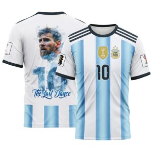 Lionel Messi 10 Argentina Goat Tribute Graphic AOP T-Shirt