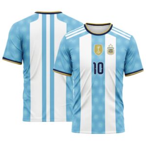 Lionel Messi Argentina Classic Stripe Soccer AOP T-Shirt