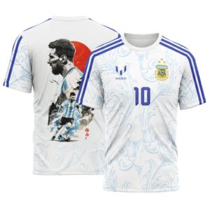 Lionel Messi 10 Argentina Artistic Portrait AOP T-Shirt