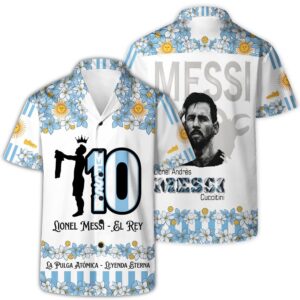 Lionel Messi Argentina Champion 3D Hawaiian Shirt