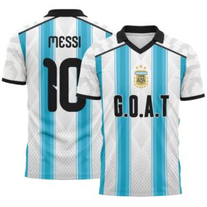 Messi Argentina Champion AOP V-Neck Polo Shirt 2026