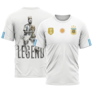 Lionel Messi 10 AOP T-Shirt Argentina White Artwork