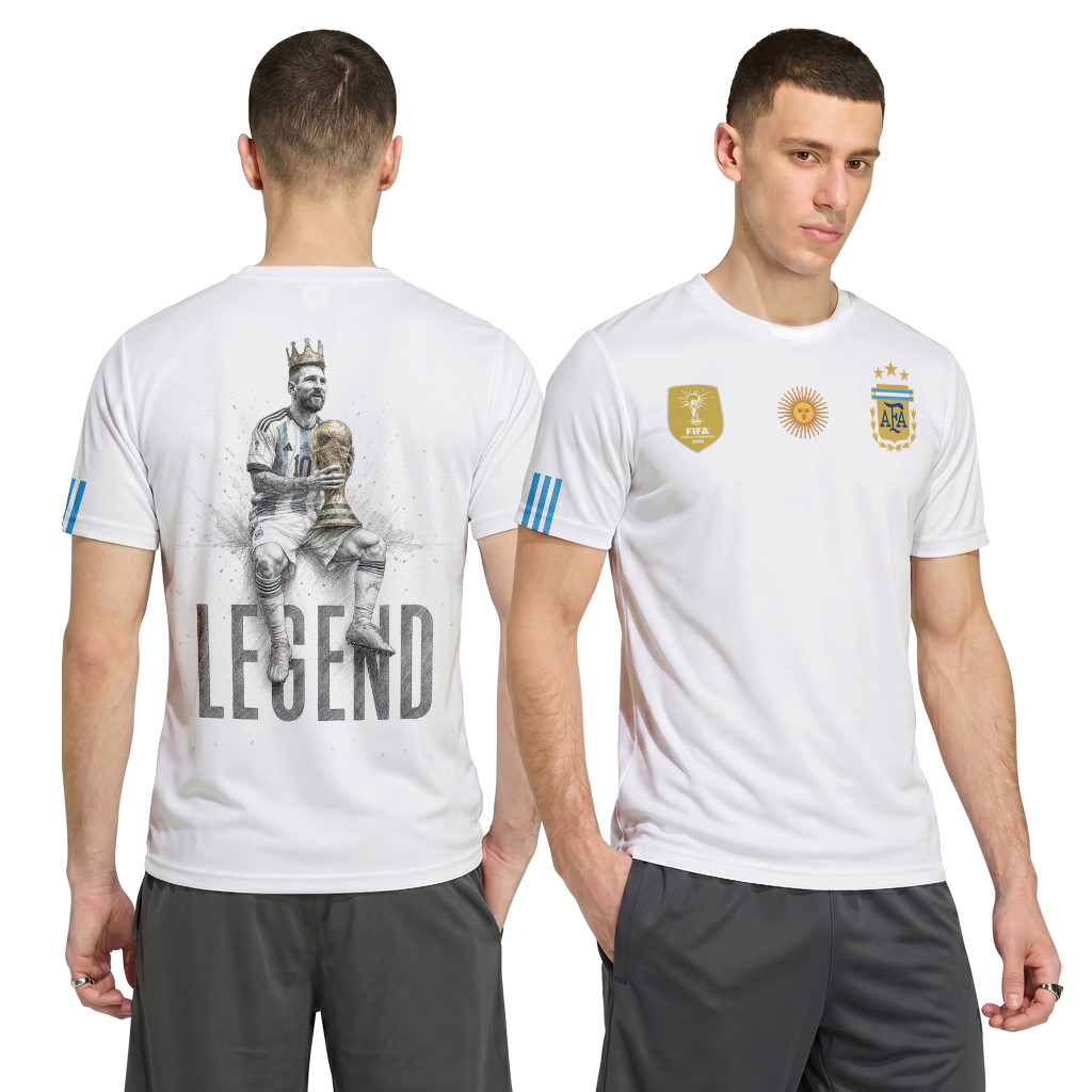 Lionel Messi 10 AOP T-Shirt Argentina White Artwork Lionel Messi 10 AOP T-Shirt Argentina White Artwork