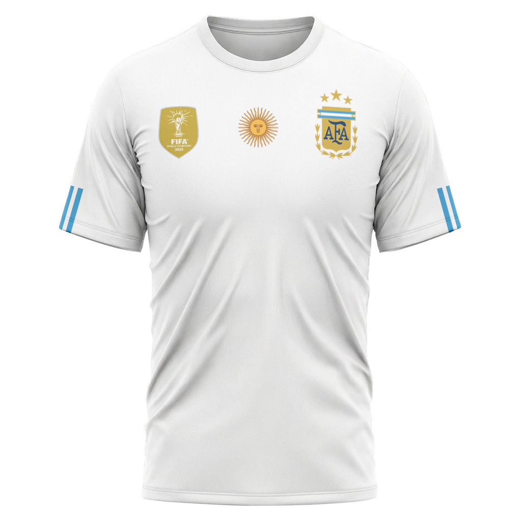 Lionel Messi 10 AOP T-Shirt Argentina White Artwork Lionel Messi 10 AOP T-Shirt Argentina White Artwork