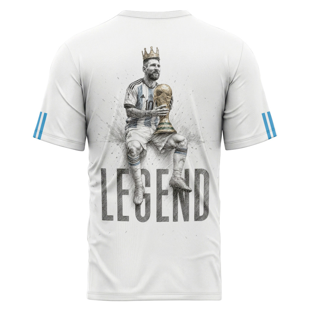 Lionel Messi 10 AOP T-Shirt Argentina White Artwork Lionel Messi 10 AOP T-Shirt Argentina White Artwork