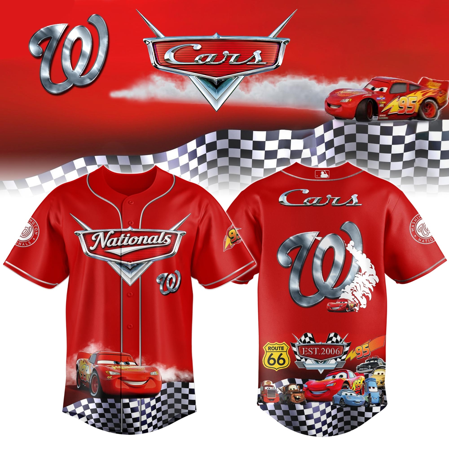 Washington Nationals Cars 20th Anniversary Inspired Limited Edition Baseball Jersey Washington Nationals Cars 20th Anniversary Inspired Limited Edition Baseball Jersey