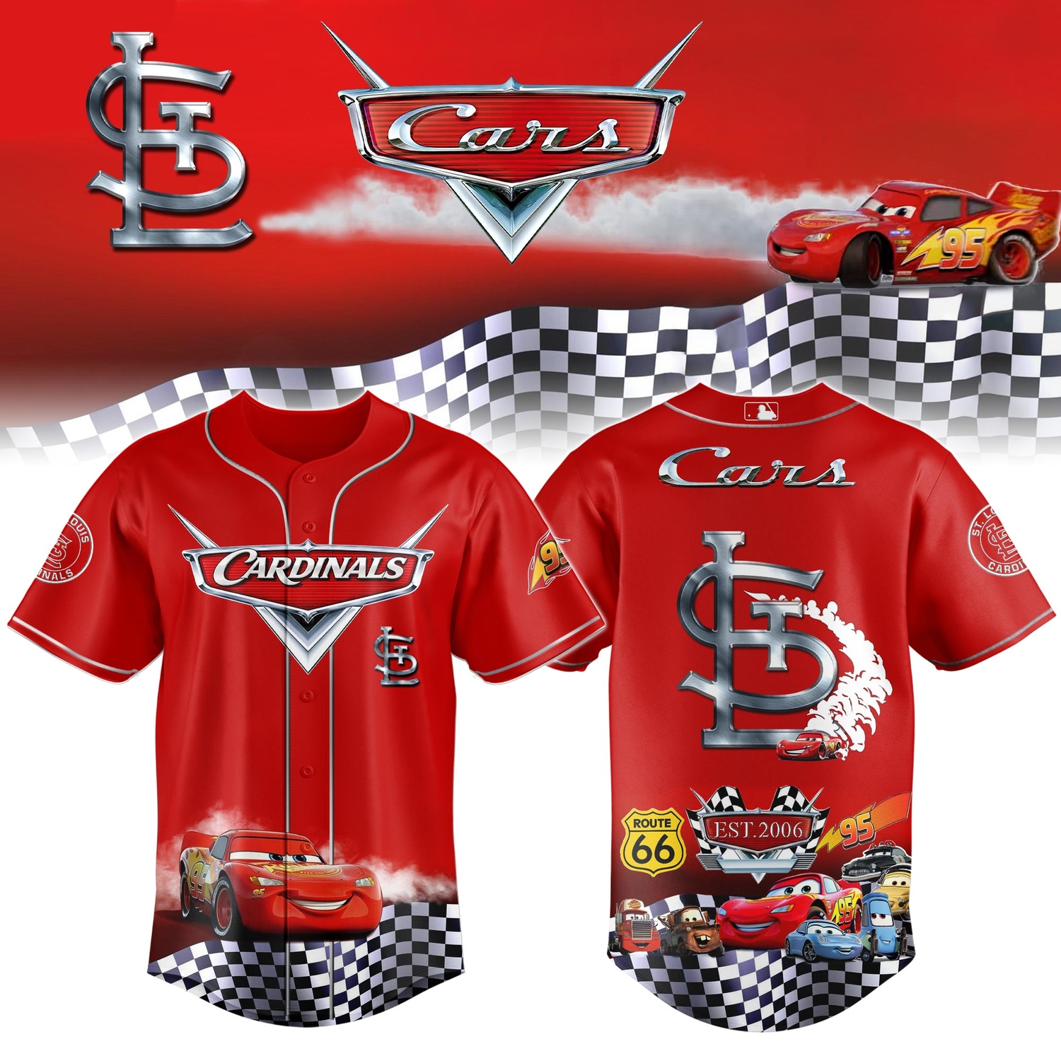 St. Louis Cardinals Cars 20th Anniversary Inspired Limited Edition Baseball Jersey St. Louis Cardinals Cars 20th Anniversary Inspired Limited Edition Baseball Jersey