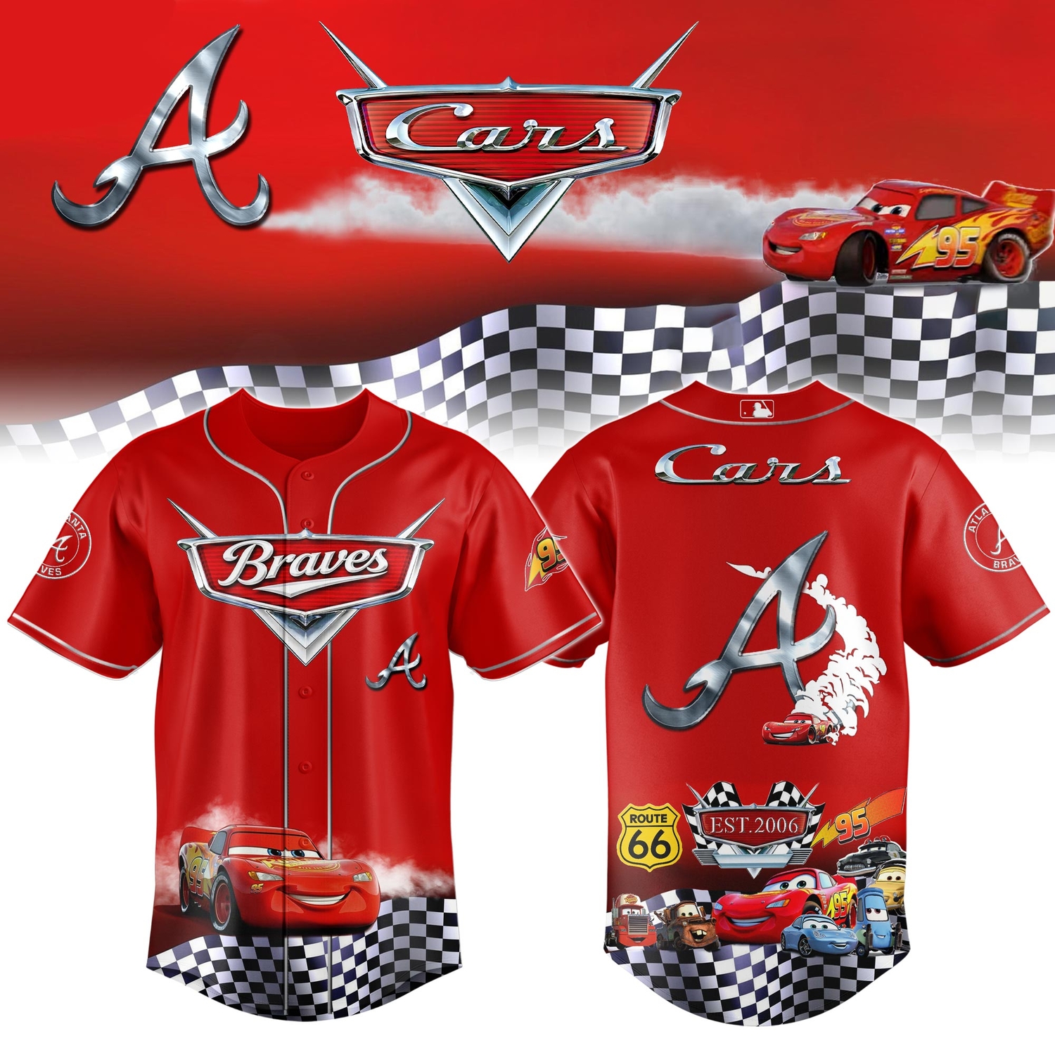 Atlanta Braves Cars 20th Anniversary Inspired Limited Edition Baseball Jersey Atlanta Braves Cars 20th Anniversary Inspired Limited Edition Baseball Jersey