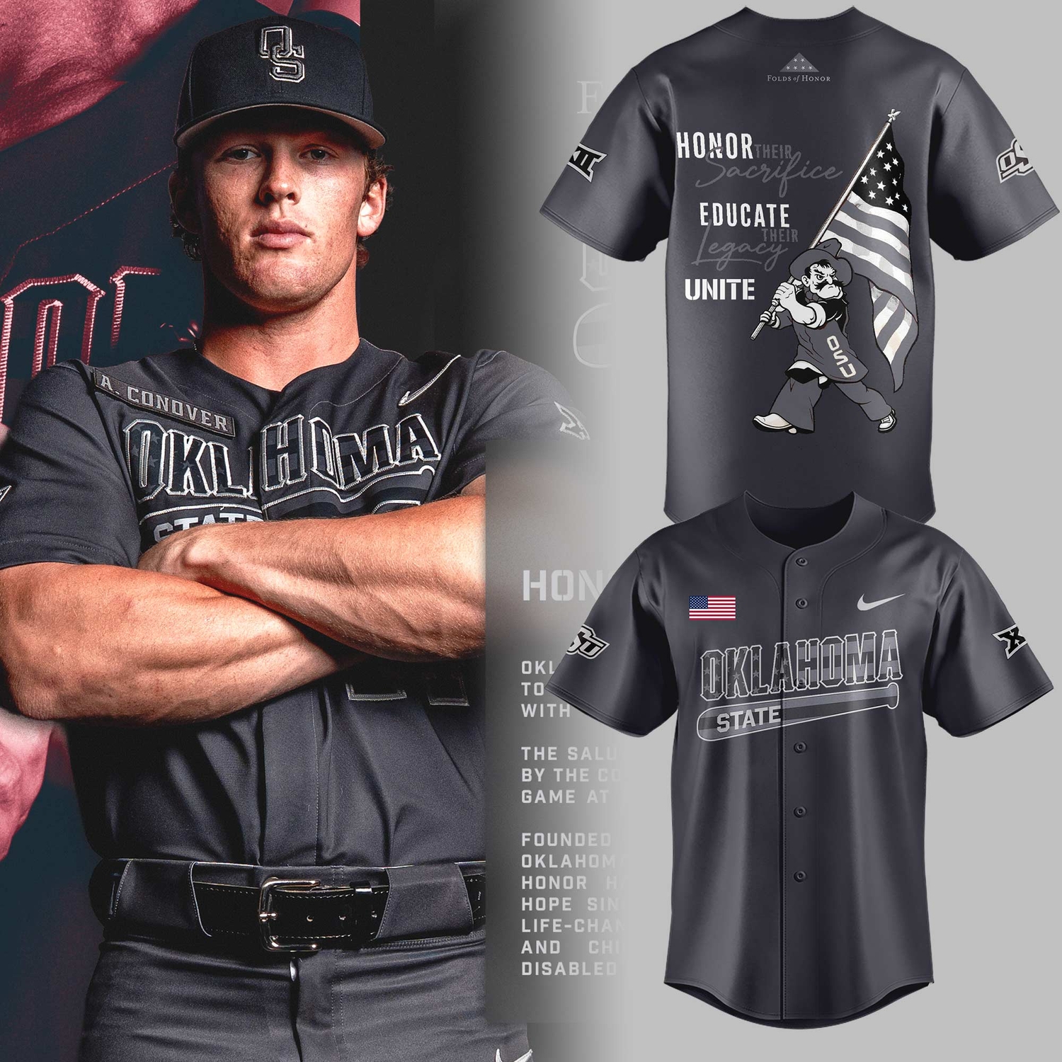 Oklahoma State Cowboys Salute To Service 2026 Limited Edition Baseball Jersey Version 2 Oklahoma State Cowboys Salute To Service 2026 Limited Edition Baseball Jersey Version 2