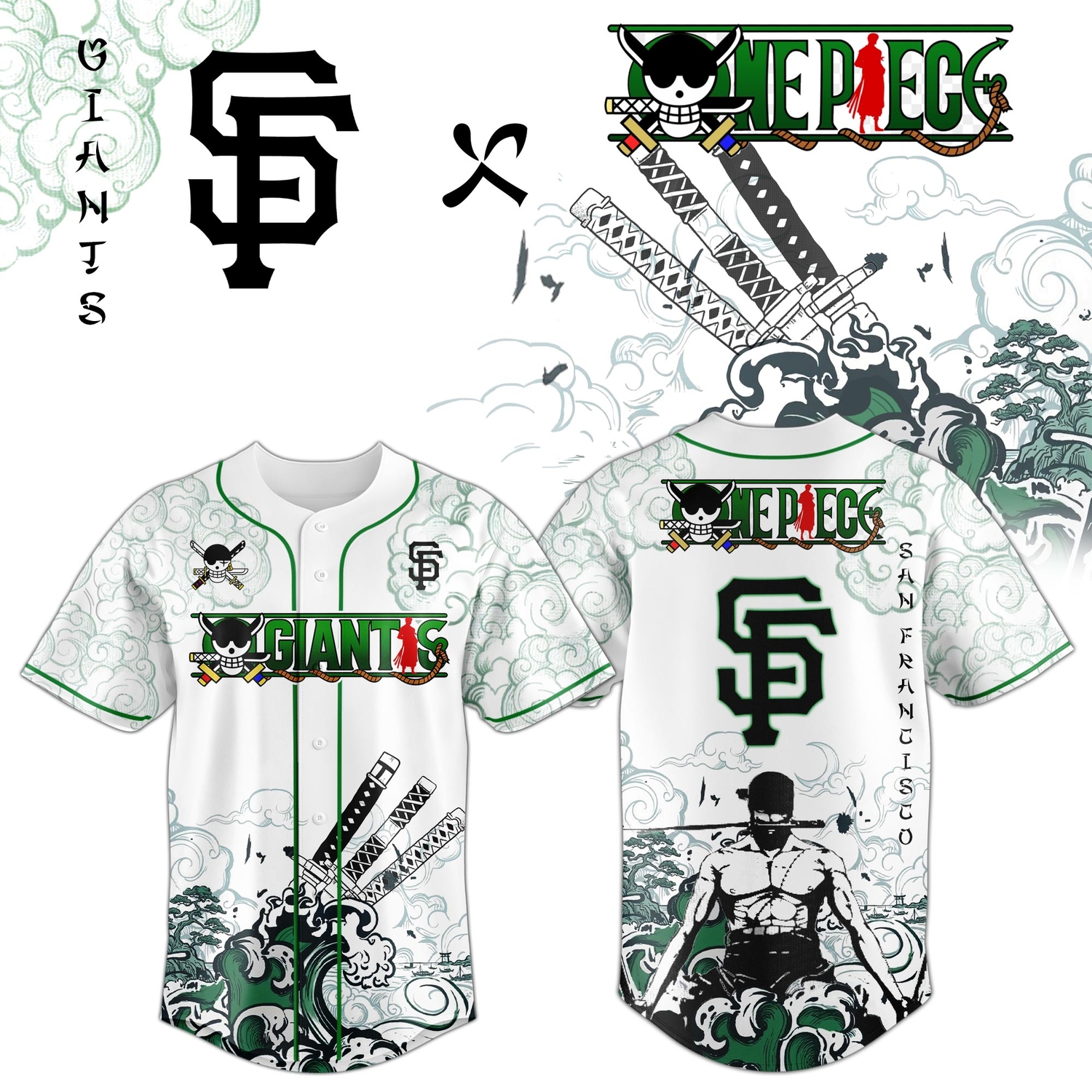 San Francisco Giants x Zoro Ronin Emerald Wave Limited Edition Jersey San Francisco Giants x Zoro Ronin Emerald Wave Limited Edition Jersey