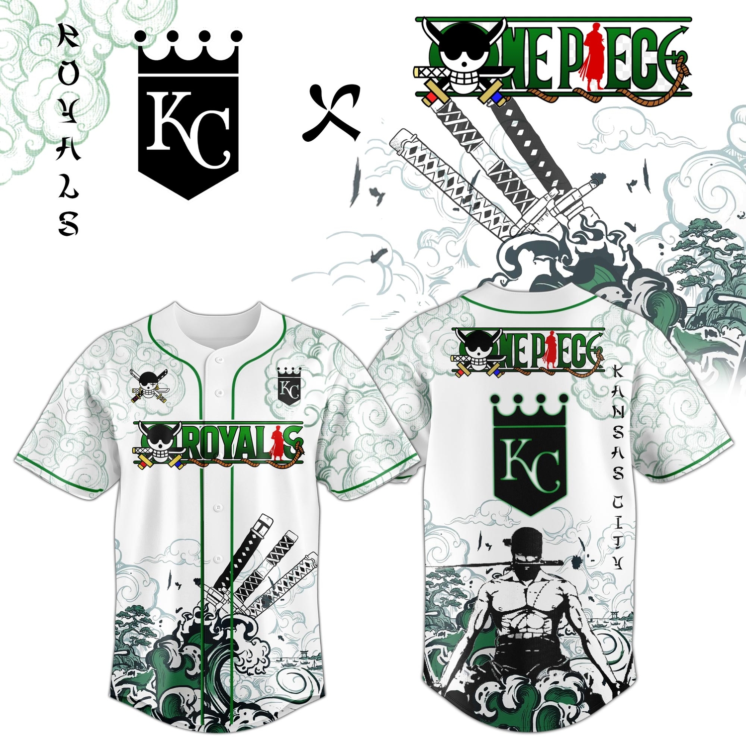 Kansas City Royals x Zoro Ronin Emerald Wave Limited Edition Jersey Kansas City Royals x Zoro Ronin Emerald Wave Limited Edition Jersey