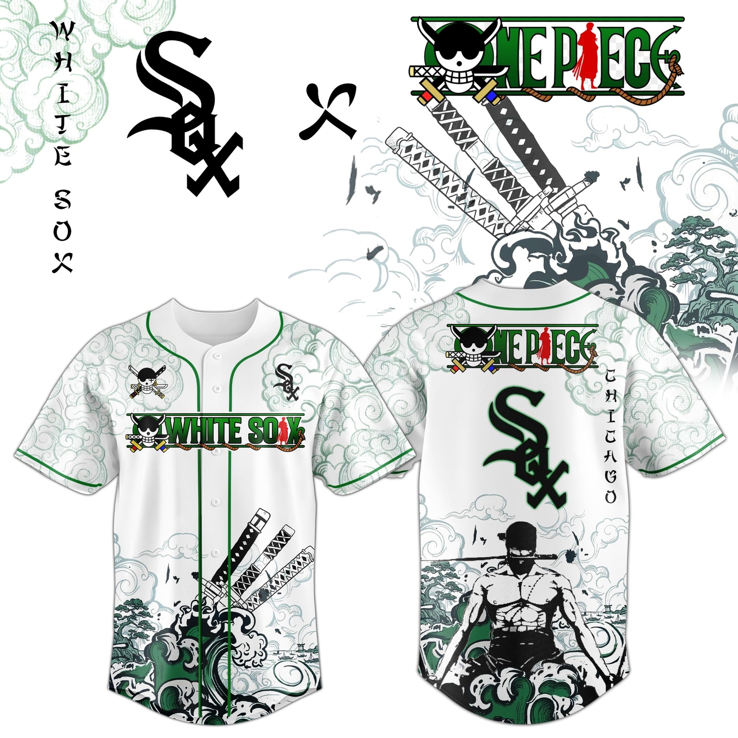 Chicago White Sox x Zoro Ronin Emerald Wave Limited Edition Jersey Chicago White Sox x Zoro Ronin Emerald Wave Limited Edition Jersey
