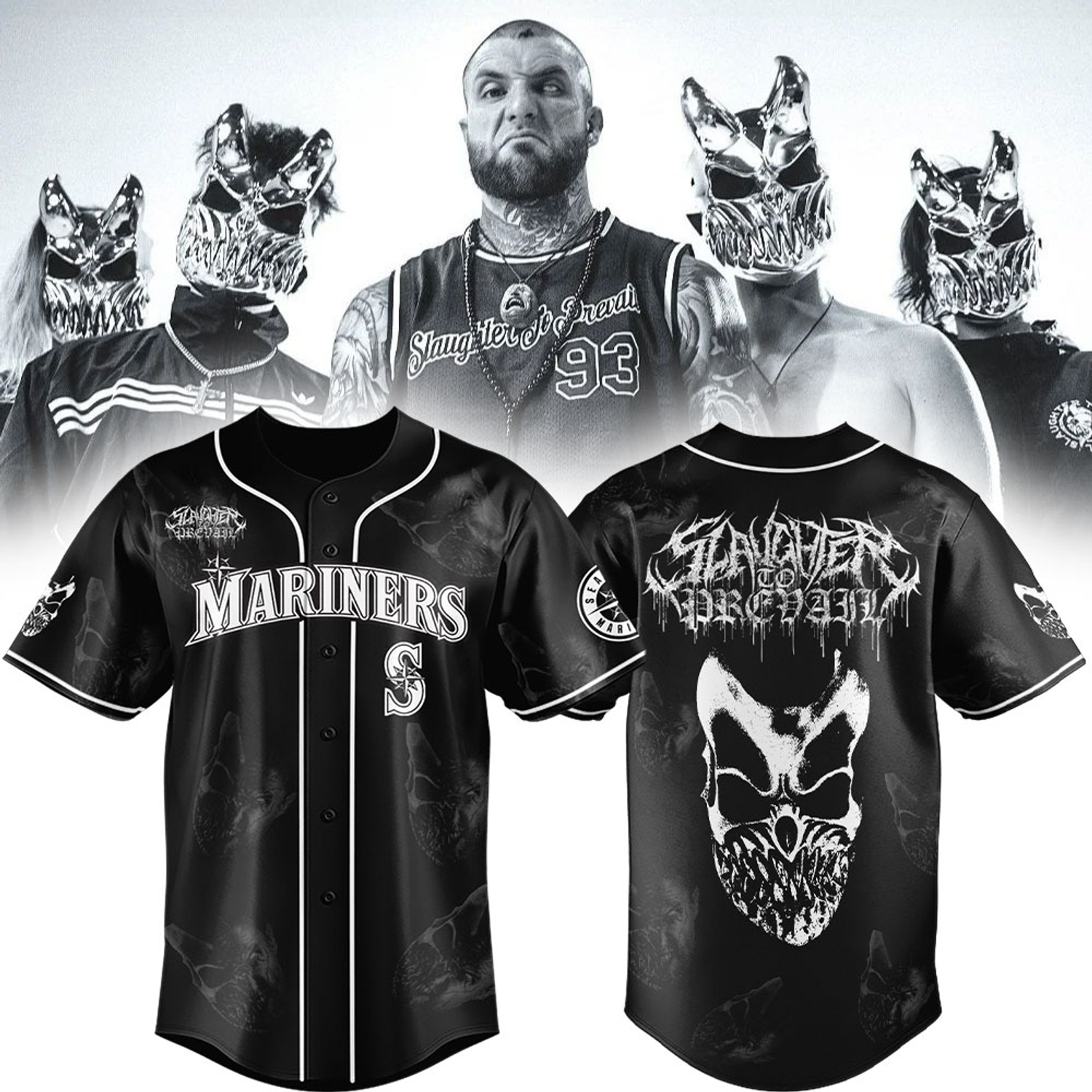Seattle Mariners x Slaughter To Prevail Limited Edition Collaboration Jersey Seattle Mariners x Slaughter To Prevail Limited Edition Collaboration Jersey
