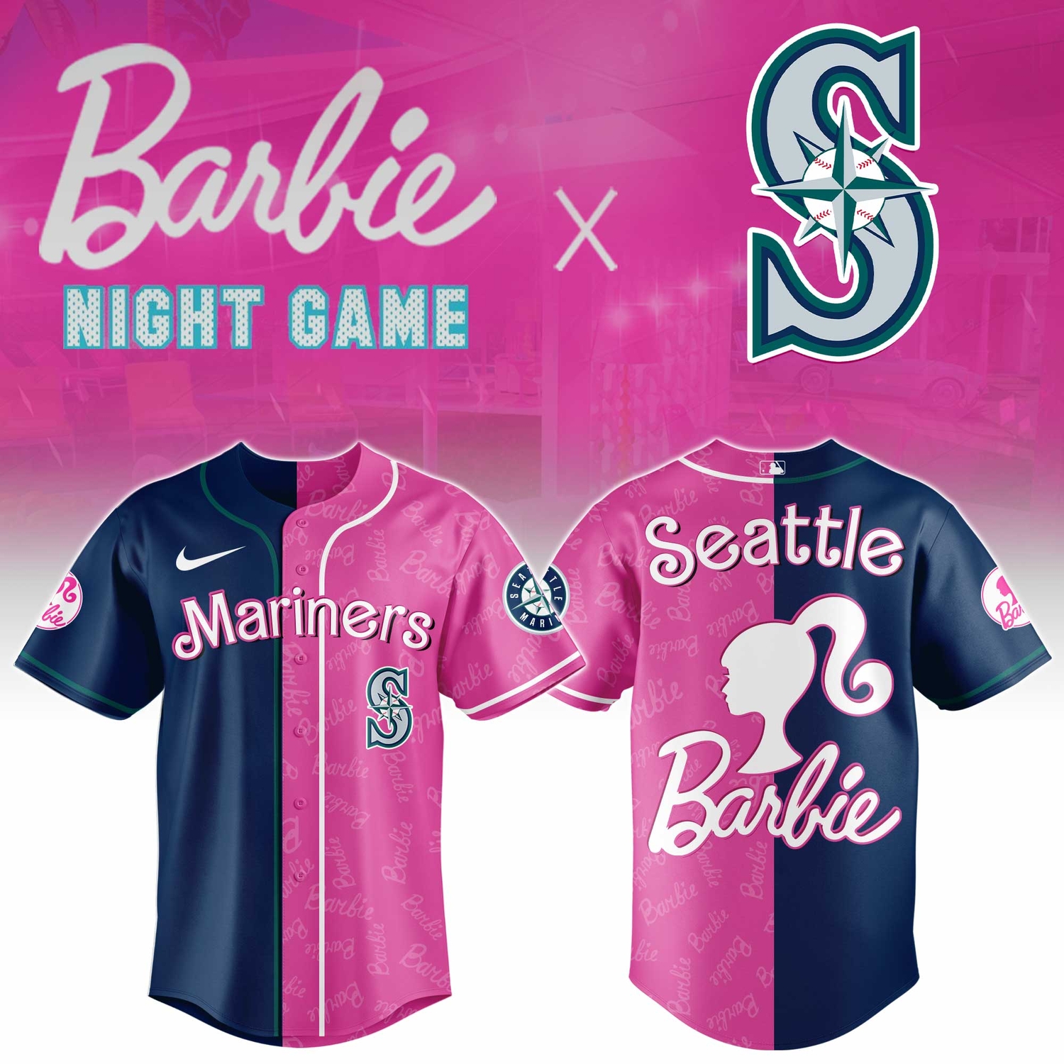 Seattle Mariners Barbie 2026 Special Edition Baseball Jersey Seattle Mariners Barbie 2026 Special Edition Baseball Jersey