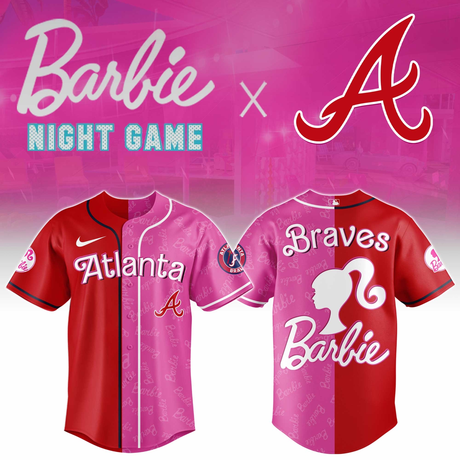 Atlanta Braves Barbie 2026 Special Edition Baseball Jersey Atlanta Braves Barbie 2026 Special Edition Baseball Jersey