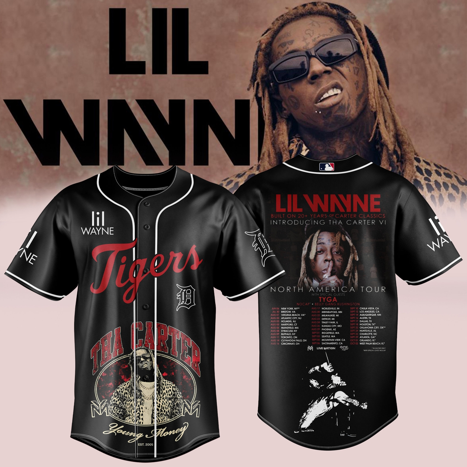 Detroit Tigers Lil Wayne Carter Classics 20th Anniversary Jersey Detroit Tigers Lil Wayne Carter Classics 20th Anniversary Jersey