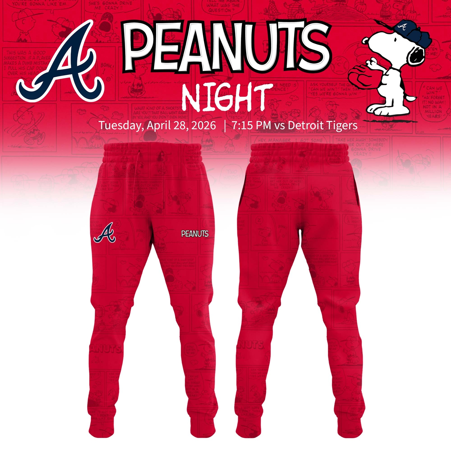 Atlanta Braves Peanuts Night 2026 Special Edition Jersey Atlanta Braves Peanuts Night 2026 Special Edition Jersey