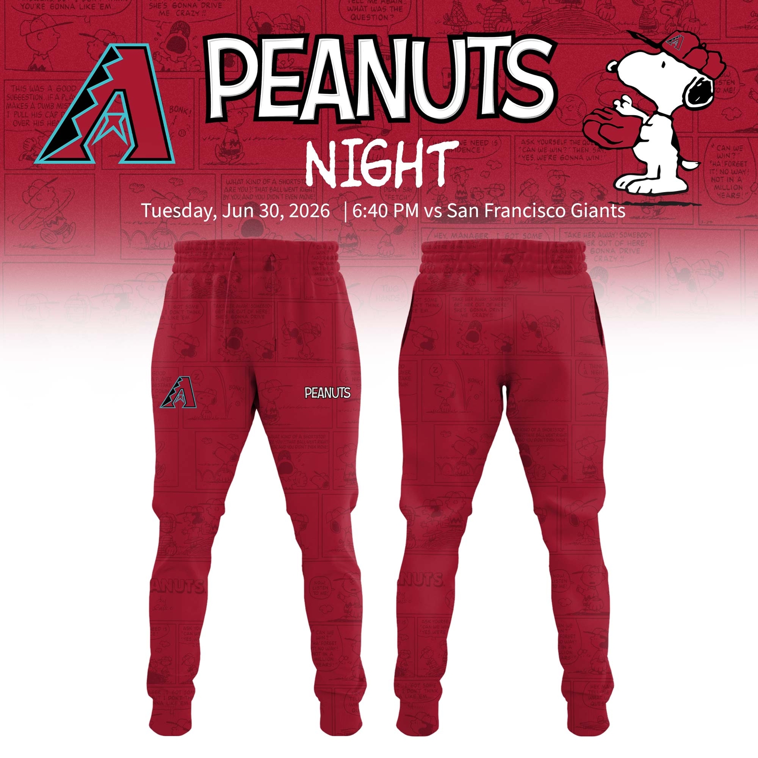 Arizona Diamondbacks Peanuts Night 2026 Special Edition Jersey Arizona Diamondbacks Peanuts Night 2026 Special Edition Jersey