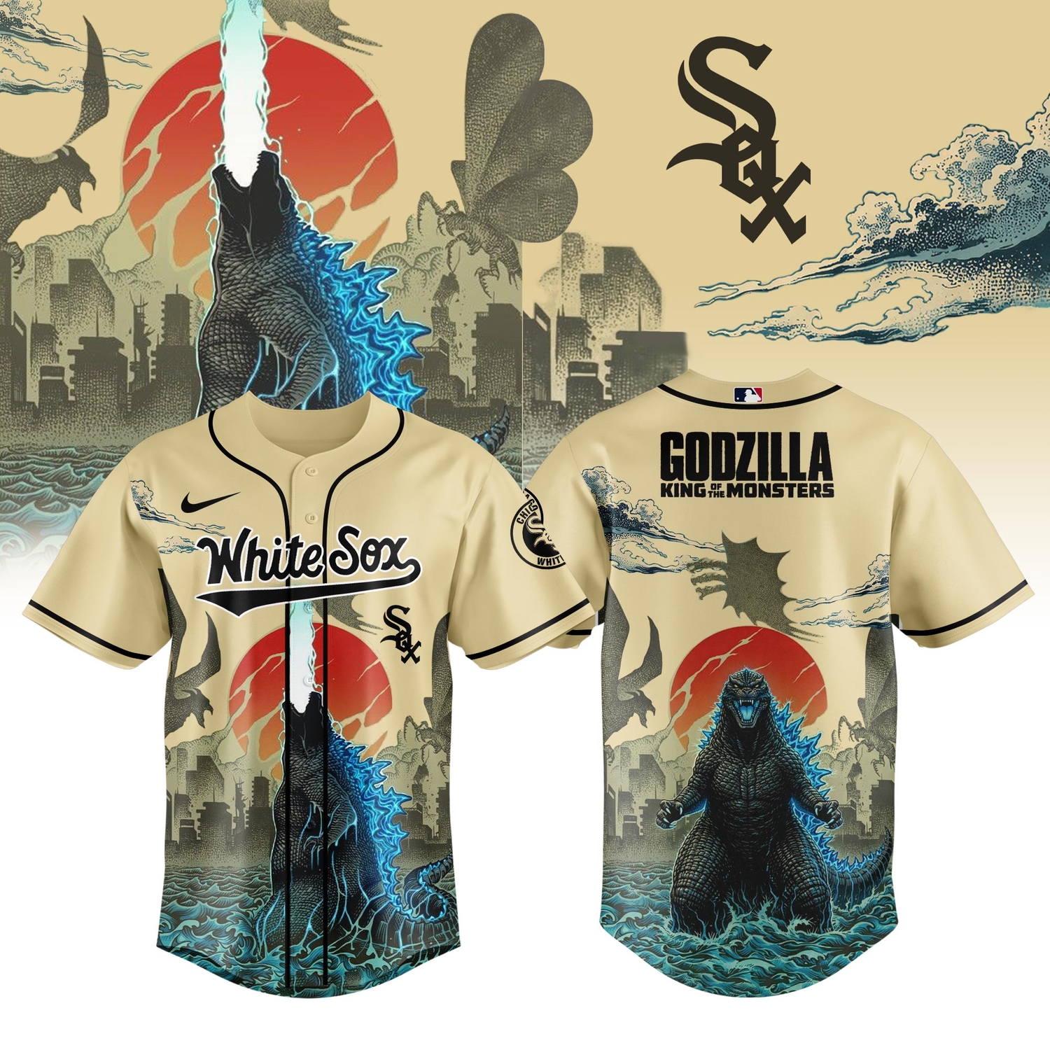 Chicago White Sox Godzilla King Of The Monsters Special Edition Baseball Jersey Chicago White Sox Godzilla King Of The Monsters Special Edition Baseball Jersey