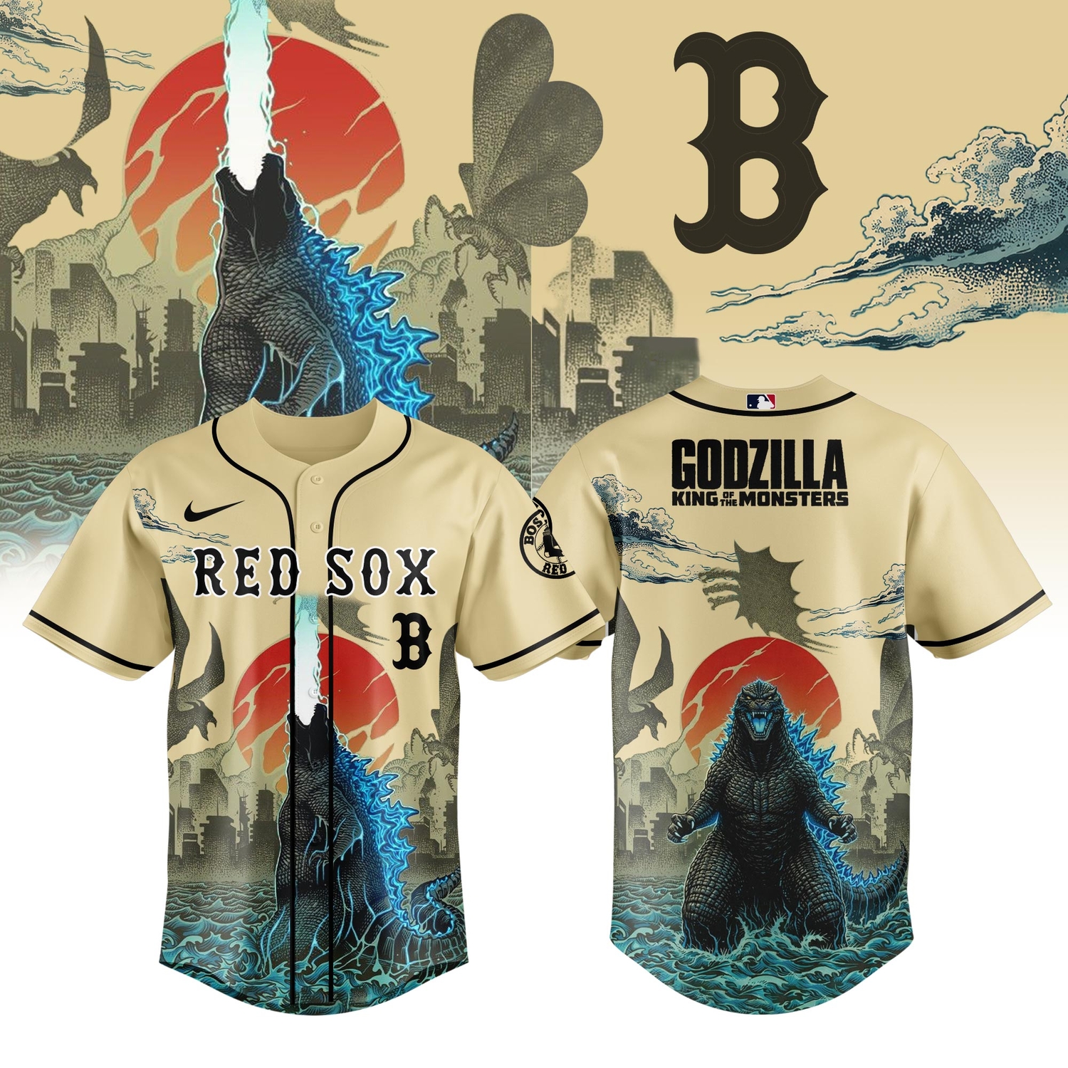 Boston Red Sox Godzilla King Of The Monsters Special Edition Baseball Jersey Boston Red Sox Godzilla King Of The Monsters Special Edition Baseball Jersey