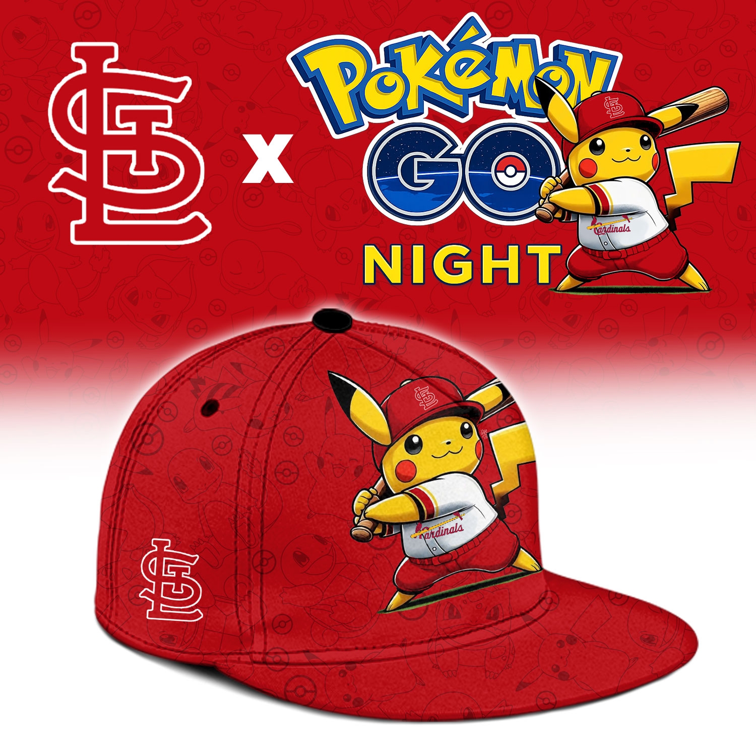 St. Louis Cardinals Pokémon GO Night Limited Edition Baseball Jersey St. Louis Cardinals Pokémon GO Night Limited Edition Baseball Jersey