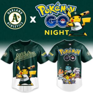 Oakland Athletics Pokémon GO Night Limited Edition Baseball Jersey 1 Oakland Athletics Pokmon GO Night Limited Edition Baseball Jersey 2.jpg