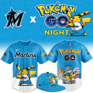 Miami Marlins Pokémon GO Night Limited Edition Baseball Jersey