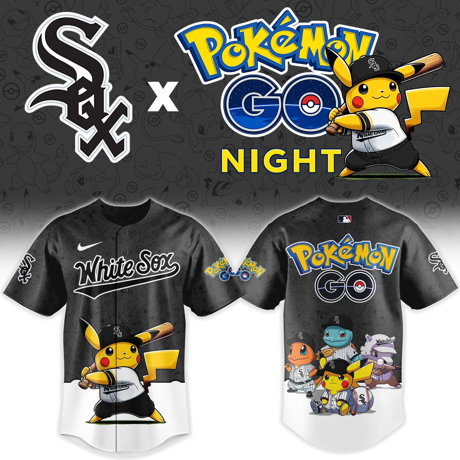 Chicago White Sox Pokémon GO Night Limited Edition Baseball Jersey Chicago White Sox Pokémon GO Night Limited Edition Baseball Jersey