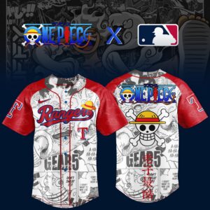 One Piece Anime x Texas Rangers 2026 Special MLB Jersey Version 2