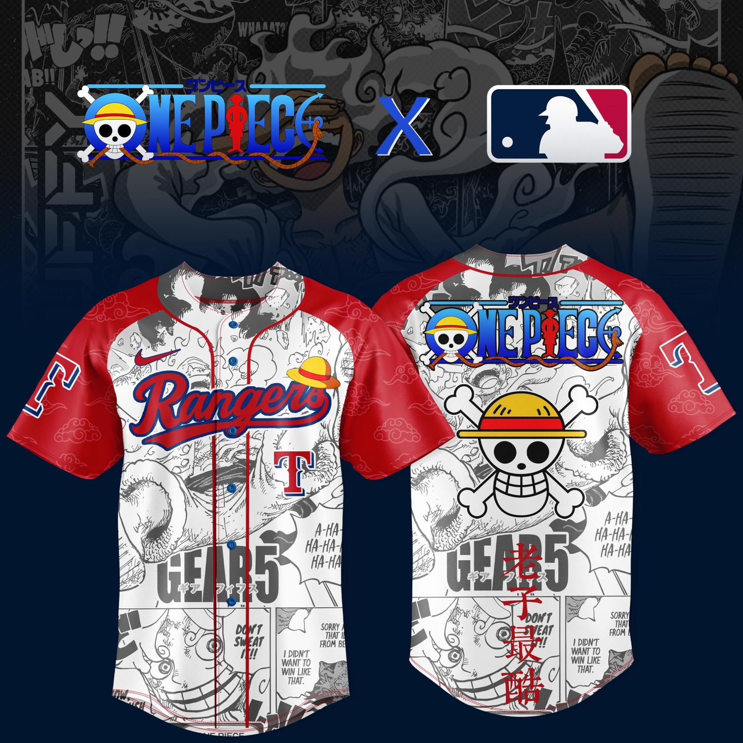 One Piece Anime x Texas Rangers 2026 Special MLB Jersey Version 2 One Piece Anime x Texas Rangers 2026 Special MLB Jersey Version 2